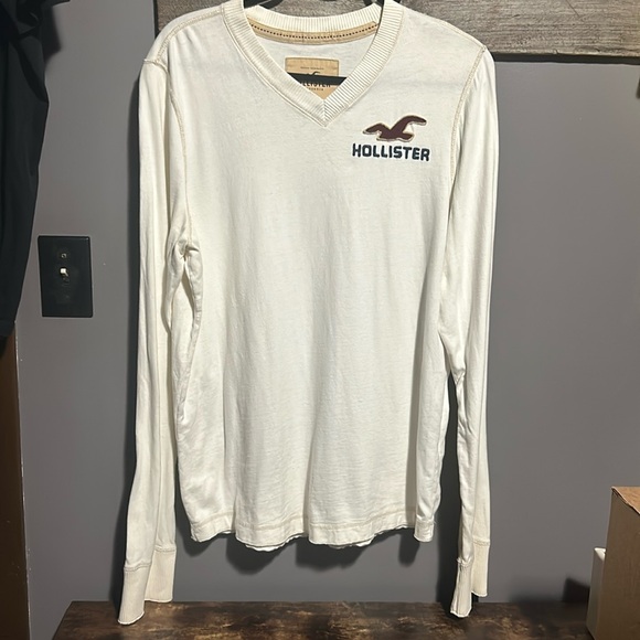 Y2K vintage Hollister logo v neck long sleeve - Picture 1 of 12